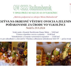 Podakovanie za urodu vo Vlkolinci