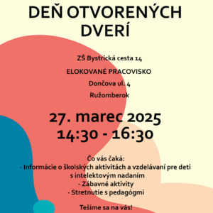 DOD ZŠ, Bystrická cesta 14, elok. pracovisko Dončova, Ružomberok