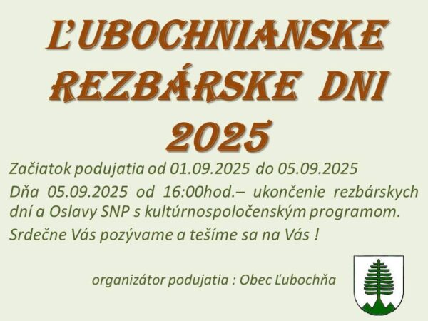 Lubochnianske rezbarske dni 2025