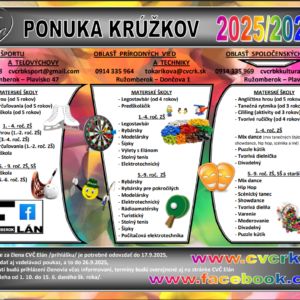 CVČ Elán_ponuka krúžkov 2025