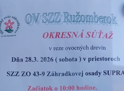 Okresna sutaz v reze ovocnych drevin