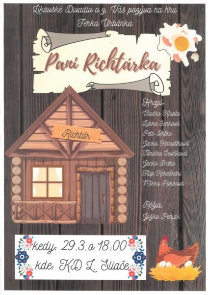 Pani richtarka Sliace