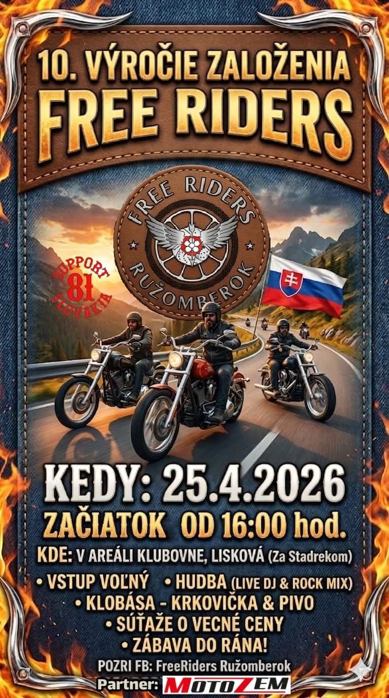 X. VÝROČIE ZALOŽENIA FREE RIDERS (Lisková) | Ružomberok