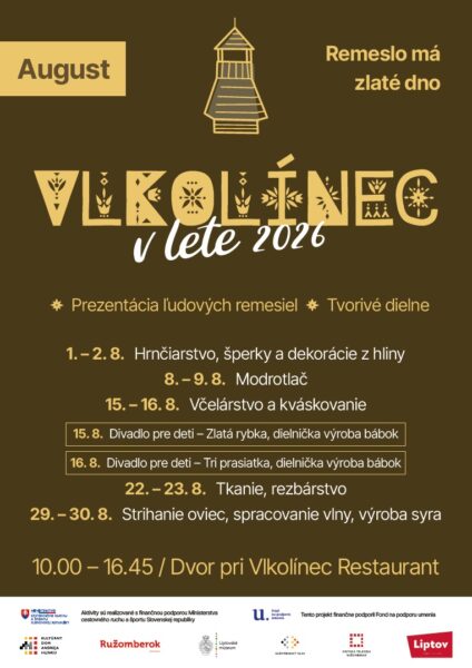 Vlkolinec v lete august 2026
