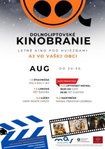 Dolnoliptovske kinobranie august 2026